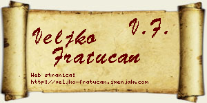 Veljko Fratucan vizit kartica